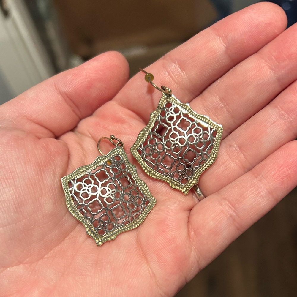 Kendra Scott Filigree Mixed Metal Earrings